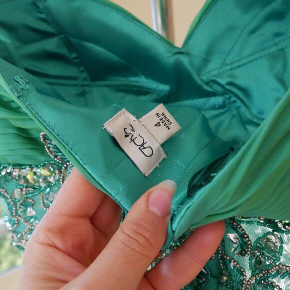 Fairy Dress Vintage Y2K Cache green beaded corset prom evening gown small - Picture 8 of 13